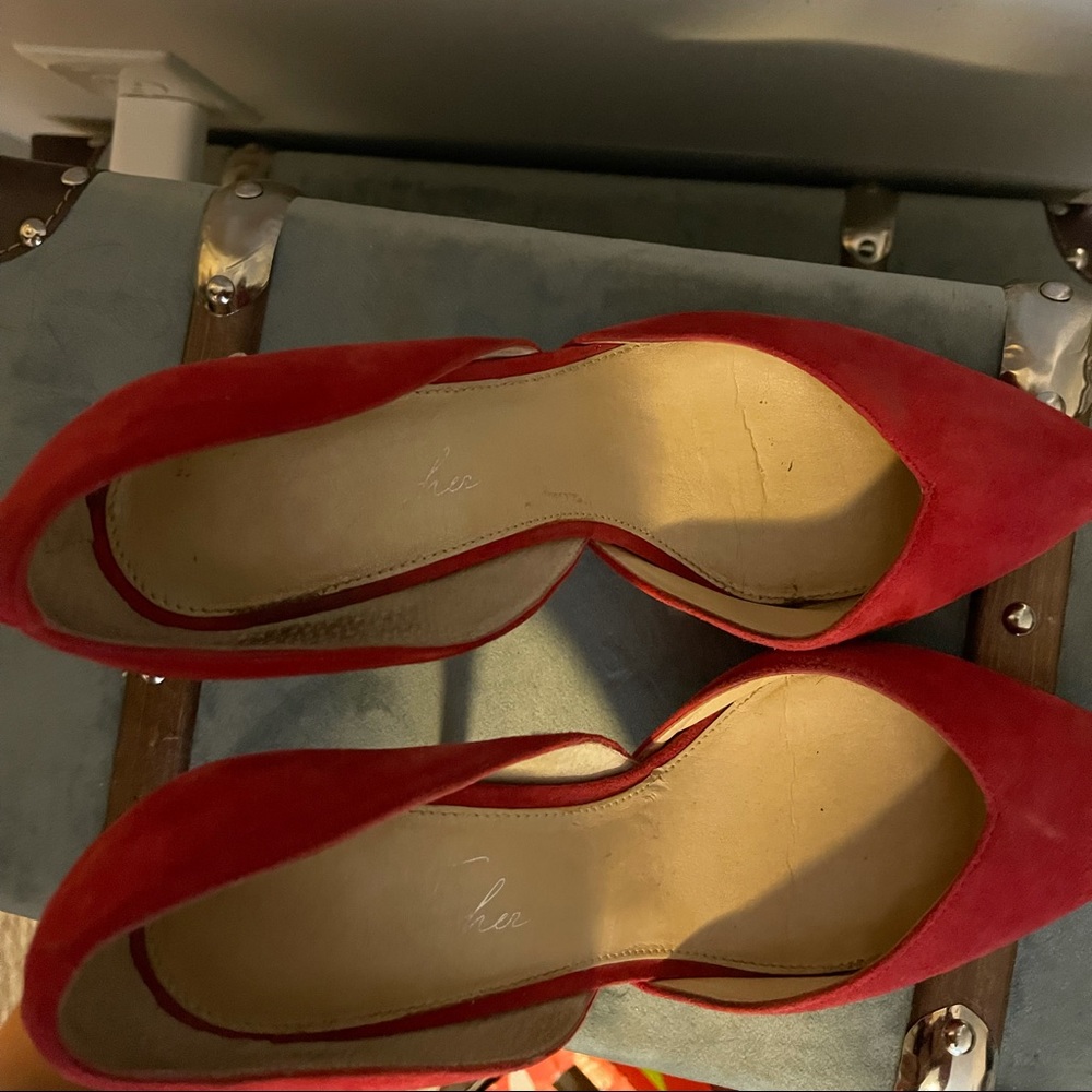 Marc fisher size 9 red / suede / red/ leather suede
